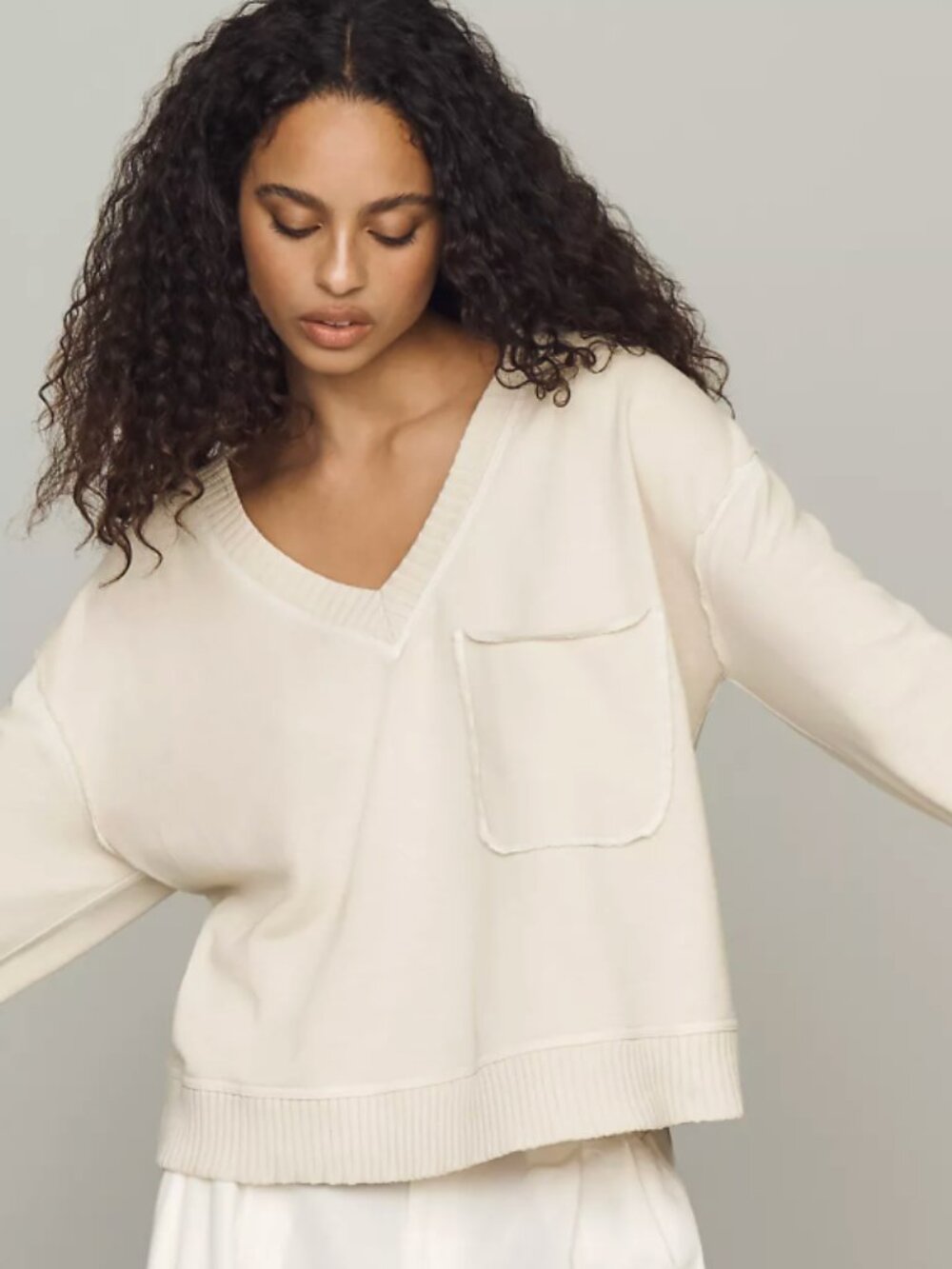 Anthropologie Pilcro Montana Pocket Knit V-Neck Sweater